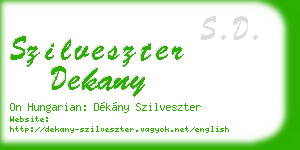 szilveszter dekany business card